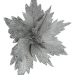Flor 25cm Plata Arbol De Navidad Adornos Decoración X4u
