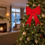 Moño Navidad Grande 39cm Adornos Navideños Deco Para Arbol