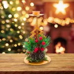 Candelabro Porta Velas Metalicos Decorativos Navidad 15cm Color Dorado