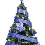 Arbol De Navidad Tronador De Lujo 1,50mts Pino Decorado Azul