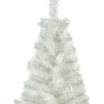 Arbol De Navidad Blanco Mini Arbolito 0,80mts Base De Tronco Natural
