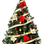 Arbolito Navidad Montañes Deluxe 1.80mts + Deco Rojo Oro