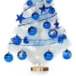 Arbol De Navidad Blanco 80cm + Kit X30 Azul Cybermonday