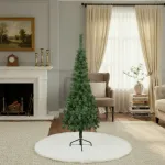 Árbol De Navidad Tronador Slim Verde 1.50mts Base Metal