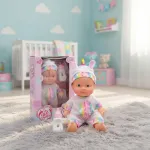 Muñeco Bebe Bebote Luna Infantil 22cm Con Pijamas Cute Baby