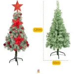 Arbol Navidad Tronador Slim Nevado 1,20mt + Kit Decoracion