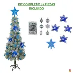 Arbol De Navidad Decorado Slim Nevado 1,50m + Kit Decoracion