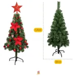 Arbol Navidad Tronador Slim Verde 1,20mt + Kit Decoracion