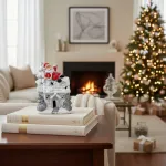 Adorno Navidad Casita Ceramica Decoracion Con Iluminación
