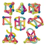 Juego De Bloques Magnéticos Para Armar X42 Piezas Educativo Didáctico Infantil Con Barras Y Esferas Imanes 3d Construcción Creativa Regalo Niños Y Niñas Levys Bazar