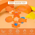 Set Animales De Goma Muñecos Para Jugar En La Bañera Color Naranja