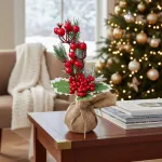 Arbol De Navidad Mini Pino Navideño De Mesa Decorado 28cm
