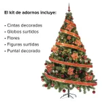 Arbol De Navidad Tronador Lujo 2,10mts Con Adornos Kit X60