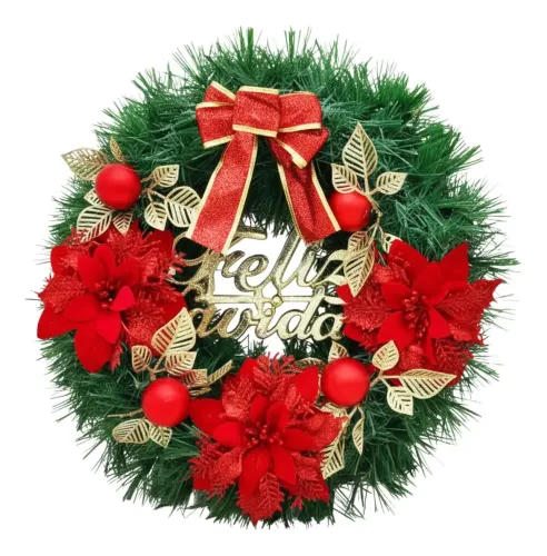 Corona Navidad 40 Cm Adorno Para Puerta Decoracion Navideña