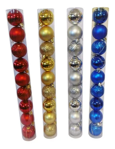 Producto Adornos Navideños Tubo Bolas De Navidad 5cm X9 Unidades Imagen