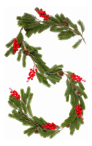 Producto Guirnalda Navideña De Pino Decoración Colgante Con Bayas Imagen