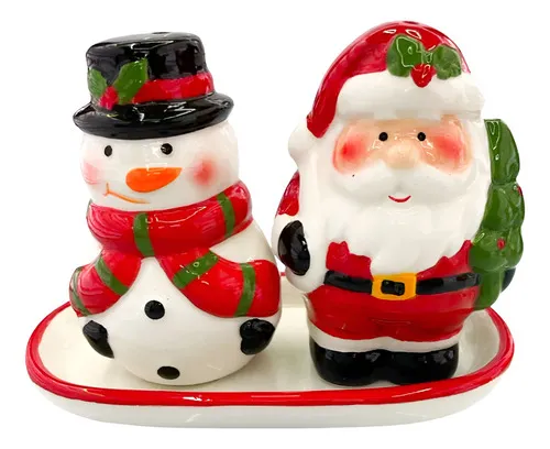 Producto Juego De Salero Y Porta Escarbadientes Ceramica Navideño Imagen