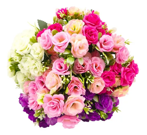 Producto Ramo Mini Rosa Rococo Flores Artificiales 30cm Decoración X1 Imagen