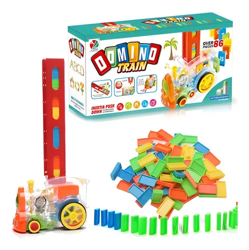 Producto Domino Tren Eléctrico Con Luz Y Sonido 86 Fichas Multicolor Imagen