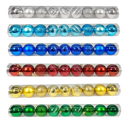 Producto Adornos Navideños Premium Tubo Bolas De Navidad 6cm X90 Udes Imagen