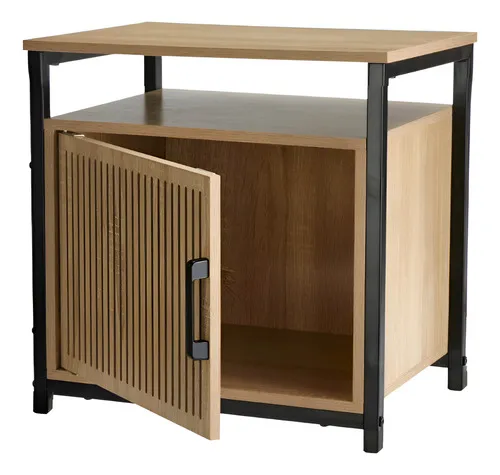 Producto Mesa De Luz Noche Chica Mesita Moderna Mdf Hierro 54cm Imagen