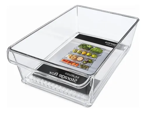 Organizador Heladera Recipiente Acrilico Multiuso 30x20x10cm Transparente