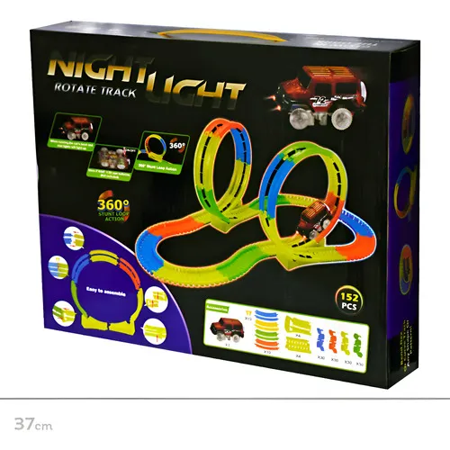 Producto Pista Luminosa Flexible 152 Piezas Con Auto Luminoso Color Amarillo Imagen