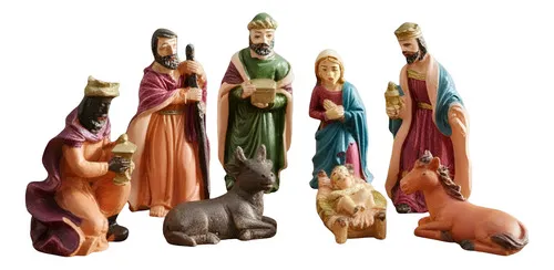 Producto Pesebre Navideño Sagrada Familia Ceramica Artesanal 8 Pzs Imagen
