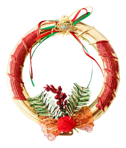 Producto Corona Navideña Adorno Decoracion Arbolito Navidad Color Rojo Imagen