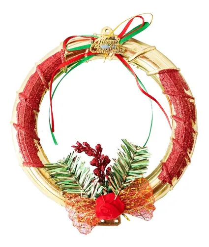 Producto Corona Navideña Adorno Decoracion Arbolito Navidad Color Rojo Imagen