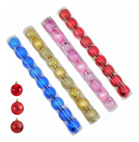 Producto Adornos Navideños Premium Tubo Bolas De Navidad 6cm X9 Udes Imagen