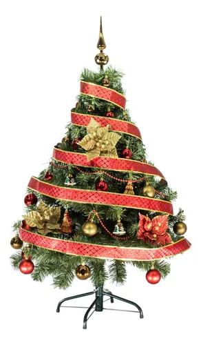 Producto Arbol Navidad Tronador 1,20mts + Kit 30 Rojo Oro Cybermonday Imagen