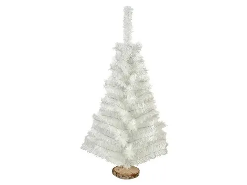 Producto Arbol De Navidad Blanco Mini Arbolito 0,80mts Base De Tronco Natural Imagen