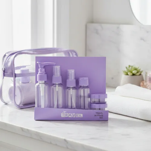 Producto Kit Neceser Frascos De Viaje Avión Envases Recargables X6 Imagen