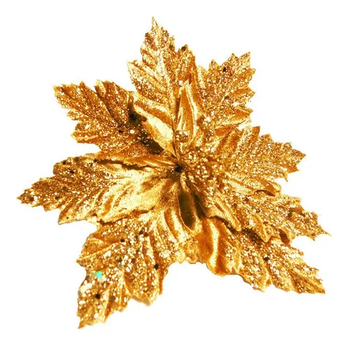 Producto Flor 25cm Oro Arbol De Navidad Adornos Decoracion X4u Imagen