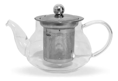 Producto Tetera Vidrio Infusor Filtro Tapa Acero 450ml Té Hebras Imagen