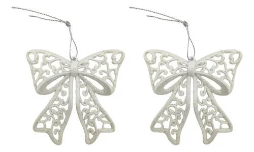 Producto Adorno Colgante Navidad Moño Para Decoración Navideño X2 Imagen