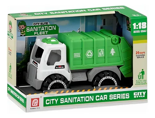 Producto Camión Recolector De Basura Juguete A Fricción Color Verde Personaje 4228 Imagen
