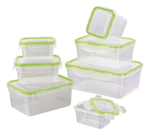 Producto Set X7 Taper Frasco Hermético Organizador Freezer Plástico Imagen