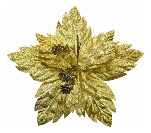 Producto Flor 25cm Oro Arbol De Navidad Adornos Decoracion Imagen