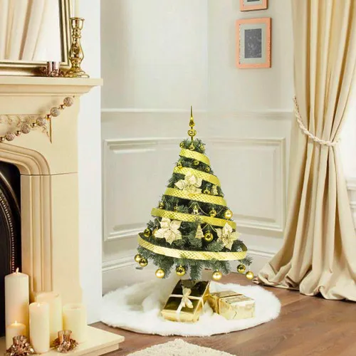 Producto Arbolito Navidad Tronador De Lujo 1,20m Kit 30 Adornos Oro Imagen