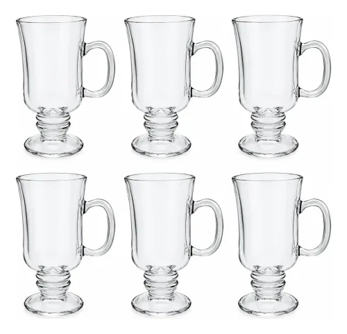 Set X6 Unidades Jarros Submarino Cafe Vaso Vidrio 227ml Transparente Submarino