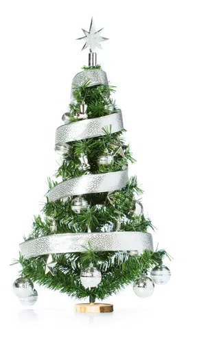 Producto Arbolito De Navidad 80cm Con Adornos 30 Piezas Plata Imagen