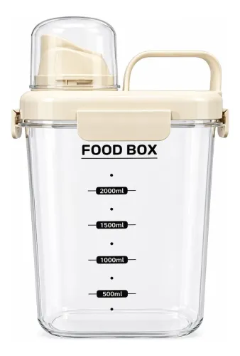 Dispenser Para Cereales Hermético Con Pico Vertedor 2000ml Transparente