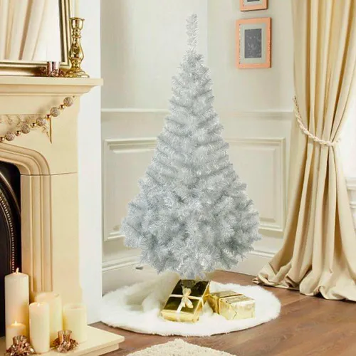 Producto Arbol De Navidad 2mts Arbolito Canadian Spruce Blanco Plata Imagen