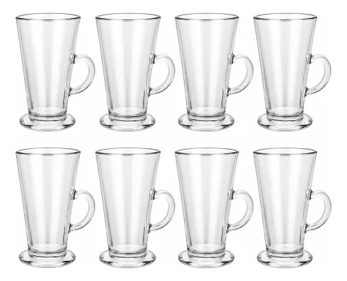 Set X6 Unidades Jarros Submarino Cafe Vaso Vidrio 280ml Transparente