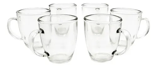 Producto Set X6 Unidades Tazas Mug Cafe Vidrio Transparente 245ml Imagen