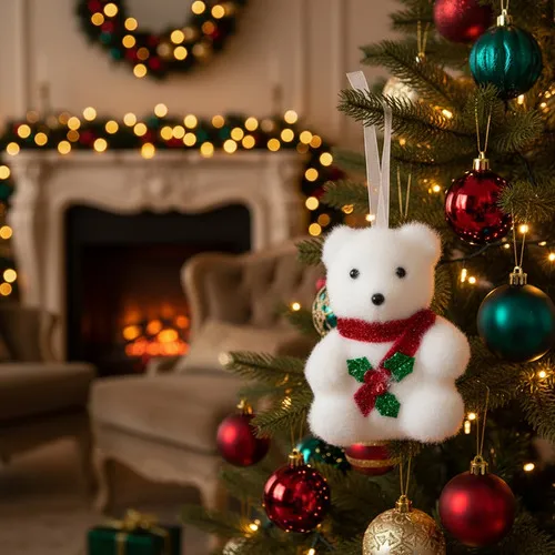 Producto Adorno Colgante Árbol Navidad Oso X2 Decoración Navideña Imagen