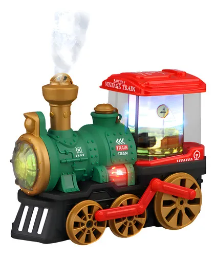 Producto Tren Vintage Eléctrico Juguete Con Luz Sonido Y Efecto Humo Color Rojo Imagen