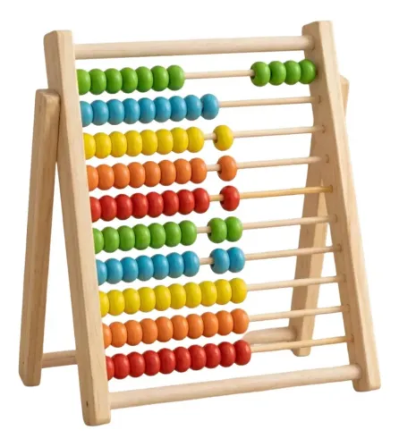 Abaco Madera Juguete Montessori Matematica 100 Fichas Madera De Colores
